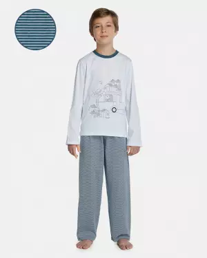 Pijama Masculino Kids Manga Longa e Calça