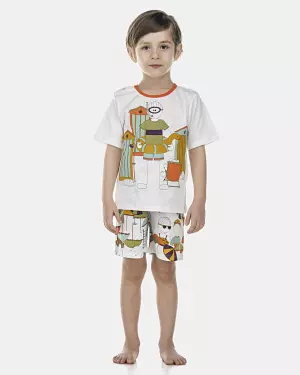 Pijama Masculino Baby Manga Curta e Bermuda