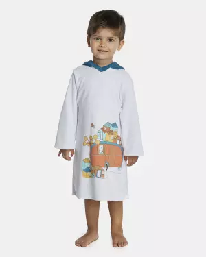 Roupão Masculino Baby Manga Longa Fechado Com Capuz Atoalhado