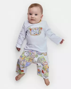 Pijama Feminino Bebe Manga Longa e Calça
