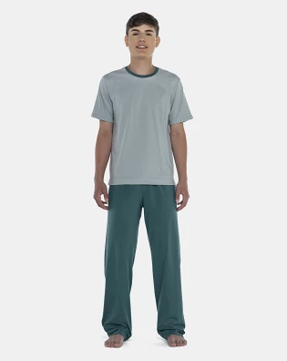 Pijama Masculino Adulto Manga Curta e Calça