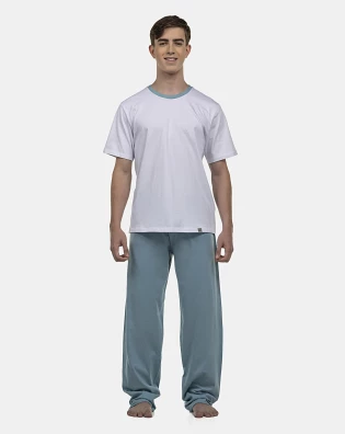 Pijama Masculino Adulto Manga Curta e Calça