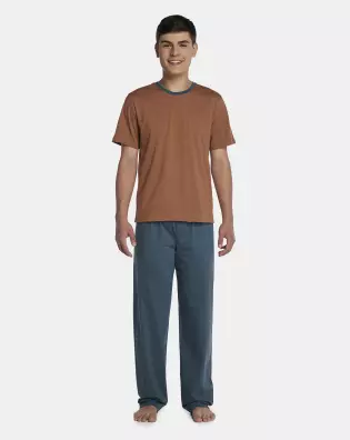 Pijama Masculino Adulto Manga Curta e Calça