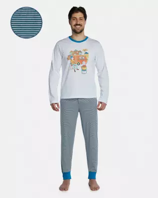 Pijama Masculino Adulto Manga Longa e Calça