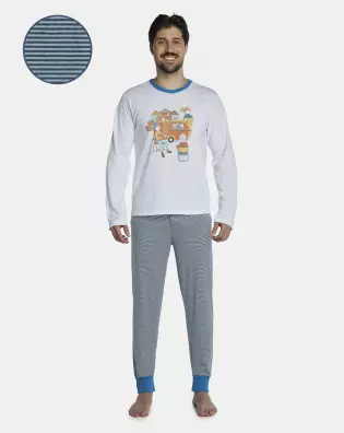Pijama Masculino Adulto Manga Longa e Calça