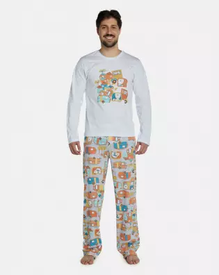Pijama Masculino Adulto Manga Longa e Calça