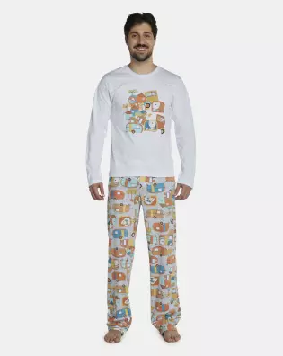 Pijama Masculino Adulto Manga Longa e Calça