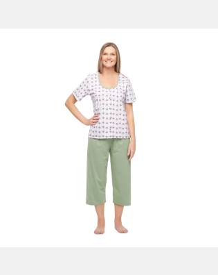 Conjunto Feminino Adulto Manga Curta Aberta e Corsário