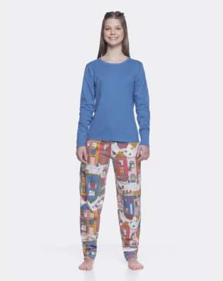 Conjunto Feminino Adulto Manga Longa e Calça