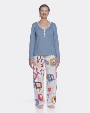 Homewear clássico manga longa e calça       