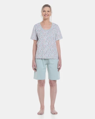 Pijama Feminino Curto Sonhart Blusa manga curta e bermuda Lisa