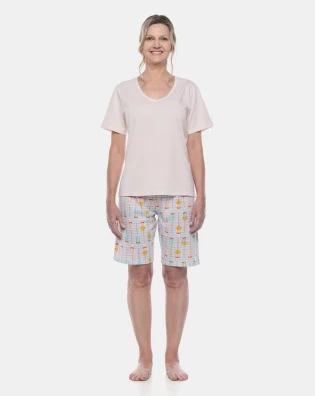 Pijama Clássico Manga Curta e Bermuda