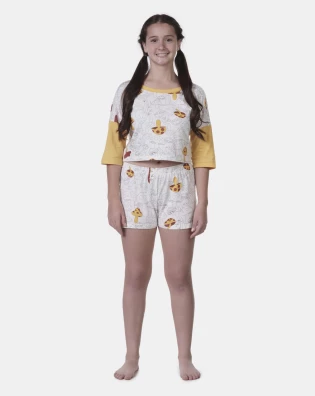 Pijama Feminino Meia Manga e shorts