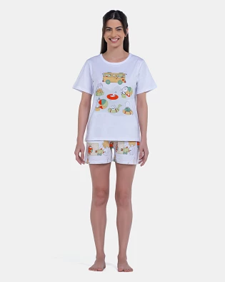 Pijama Manga Curta e Short