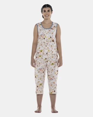 Pijama Feminino Adulto Regata Aberta e Corsário