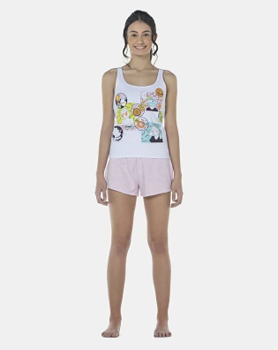 Pijama Feminino Adulto Regata e Short Atoalhado