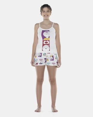 Pijama Feminino Adulto Alça e Short