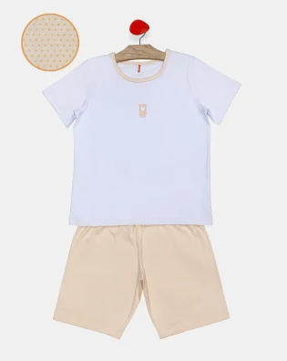 Pijama Feminino Adulto Manga Curta e Bermuda