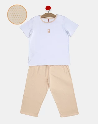Pijama Feminino Adulto Manga Curta e Corsário