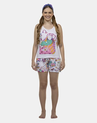 Pijama Feminino Adulto Regata e Short