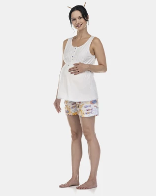 Pijama Feminino Gestante Regata e Short