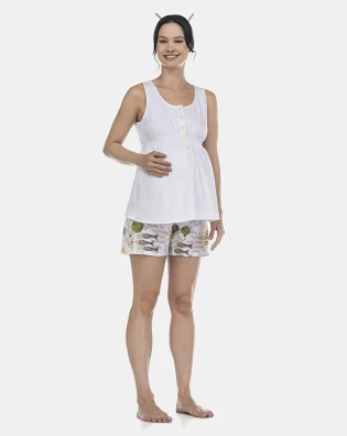 Pijama Feminino Gestante Regata e Short