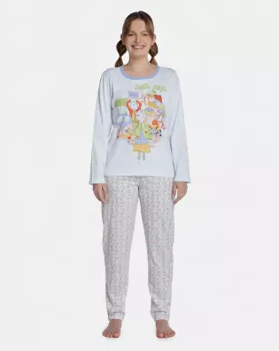 Pijama Feminino Adulto Manga Longa e Calça