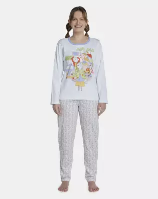 Pijama Feminino Adulto Manga Longa e Calça