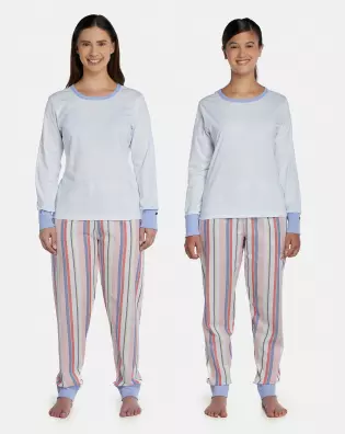 Pijama Feminino Adulto Manga Longa e Calça Flanelada