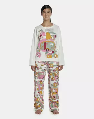 Pijama Feminino Adulto Manga Longa e Calça Moletinho