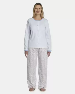 Pijama Feminino Adulto Manga Longa e Calça Moletinho