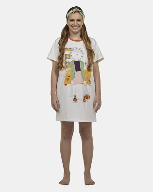 Camisão Feminino Adulto Manga Curta