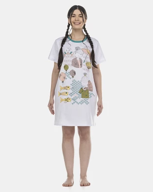 Camisão Feminino Adulto Manga Curta