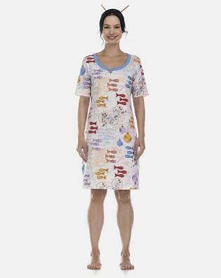 Camisão Feminino Adulto Manga Curta