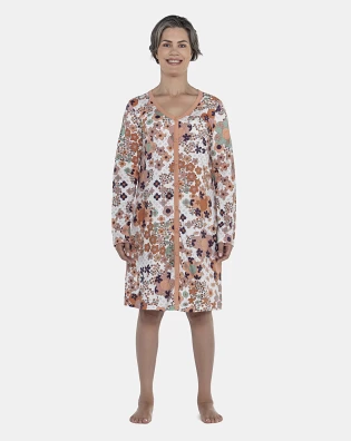 Camisola Feminino Adulto Manga Longa Com Abertura Frontal 
