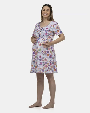 Camisola Feminina Gestante Manga Curta Aberta