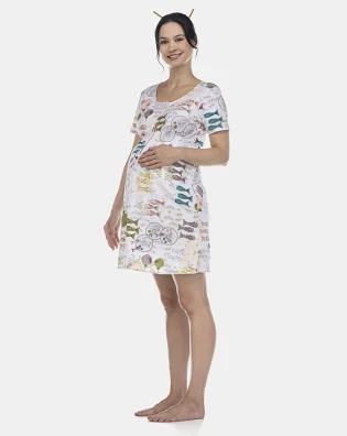 Camisola Feminina Gestante Manga Curta Aberta