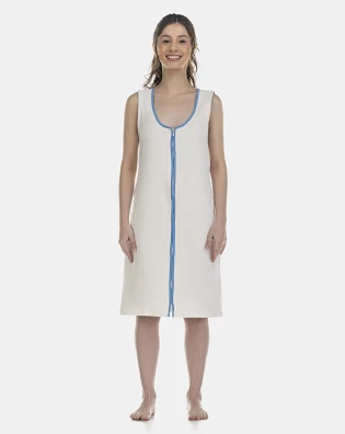 Roupão Feminino Adulto Regata Zíper Atoalhado