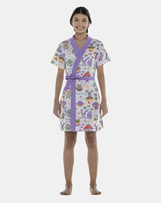 Robe Feminino Adulto  Manga Curta