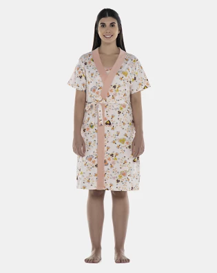 Robe Feminino Adulto Manga Curta