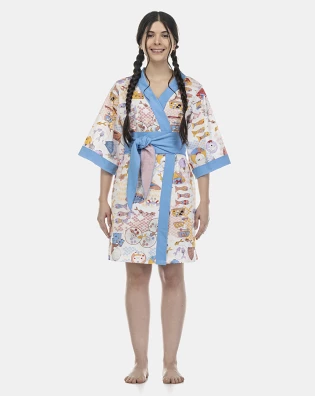 Robe Feminino Adulto Manga Curta