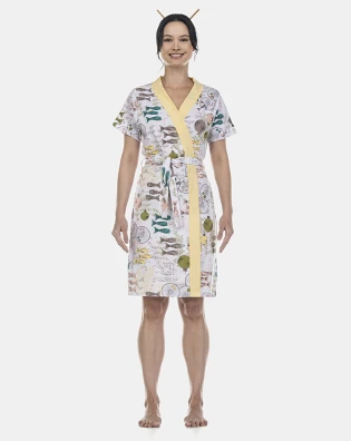 Robe Feminino Adulto  Manga Curta