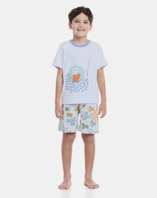 Pijama manga curta e bermuda      