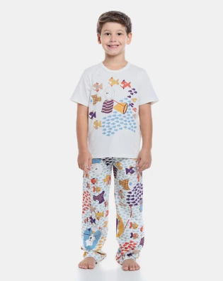 Pijama manga curta e calça