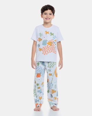 Pijama manga curta e calça 