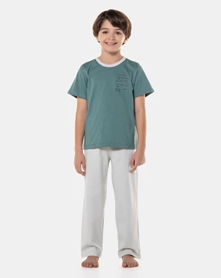 Pijama manga curta e calça