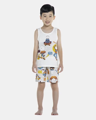 Pijama Masculino Kids  Regata e Bermuda