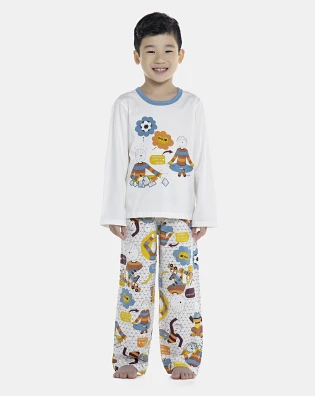 Pijama Masculino Kids Longa Curta e Calça