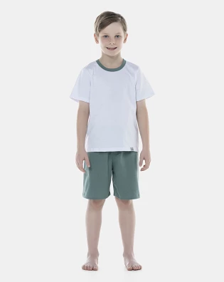 Pijama Masculino Kids Manga Curta e Bermuda