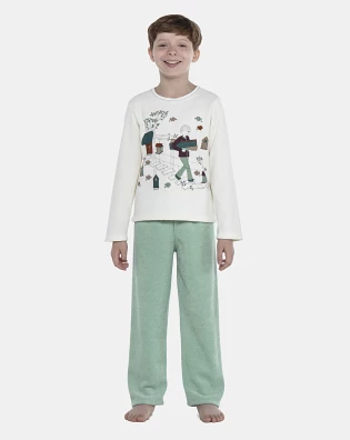 Pijama Masculino Kids Manga Longa e Calça Plush